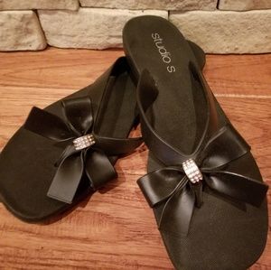 Black Bow Sandals